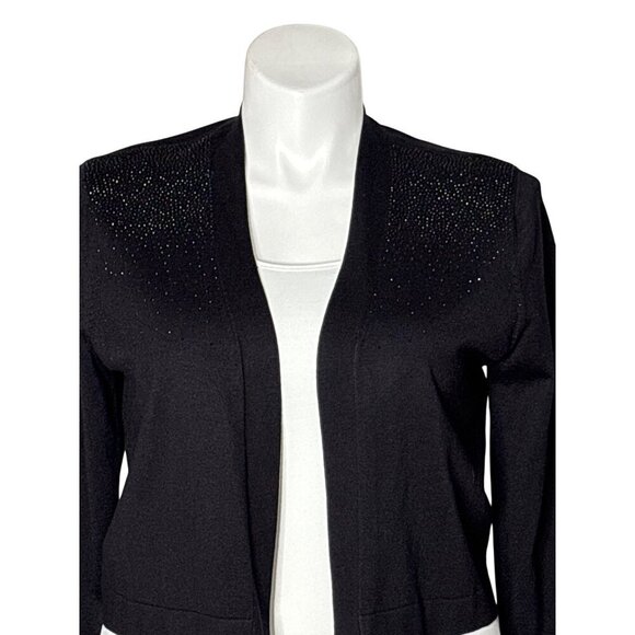 Tommy Hilfiger NWT Embellished Sequin Cardigan, Black Long Sleeves Women's XL - Picture 2 of 10